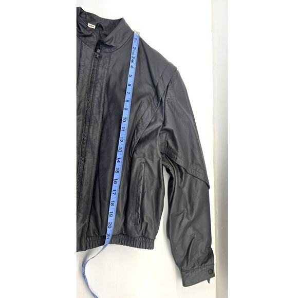 Vintage Wilsons Gray Leather V Jacket Detachable Plush Liner Women's 12 (Small) - Picture 7 of 9